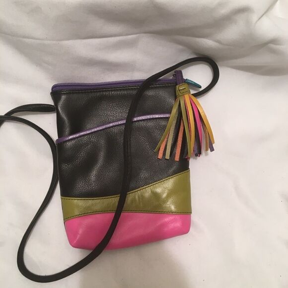 lli New York Multicolor Tassel Leather Crossbody - Picture 3 of 7